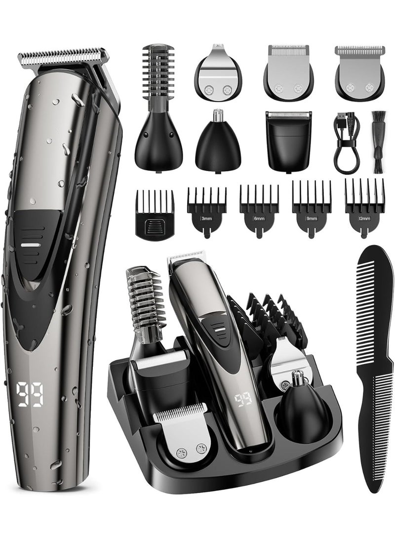 general Beard Trimmer for Men: Professional Barber Hair Clippers - 12-in-1 Cordless Grooming Kit - Waterproof Electric Razor with Turbo Speed & Precision Blades - Image 1